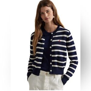Polo Ralph Lauren striped cotton crewneck cardigan NWOT XL